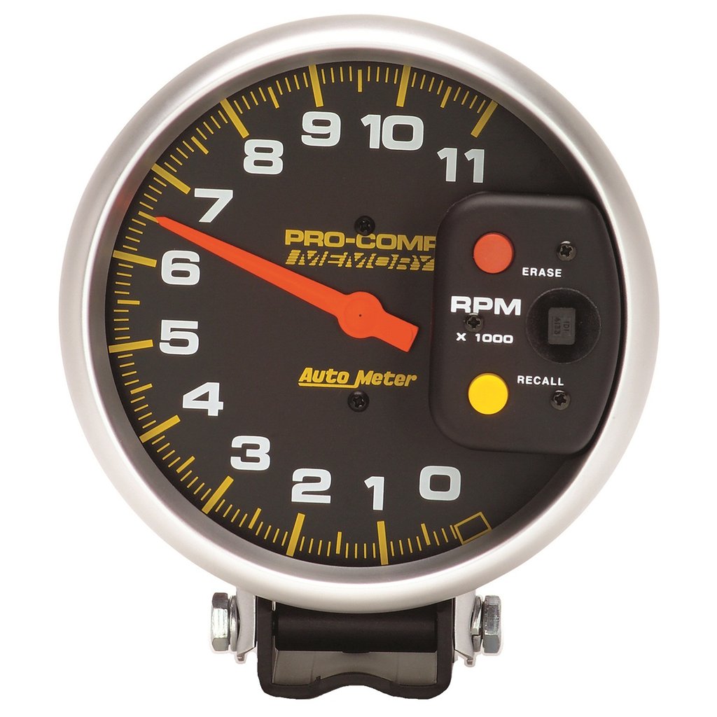 AutoMeter 5" tachometer, 0-11,000 RPM, PEDESTAL W/PEAK MEMORY, PRO-COMP