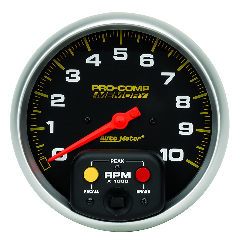 AutoMeter tachometer, 5", 0-10,000 RPM, IN-DASH W/PEAK MEMORY, PRO-COMP