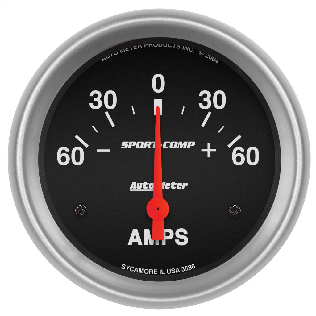 AutoMeter 2-5/8" AMMETER, 60-0-60 AMPS, SPORT-COMP