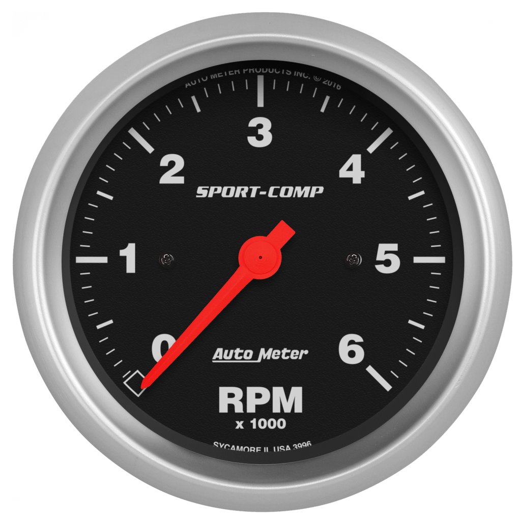 AutoMeter 3-3/8" IN-DASH tachometer, 0-6,000 RPM, SPORT-COMP