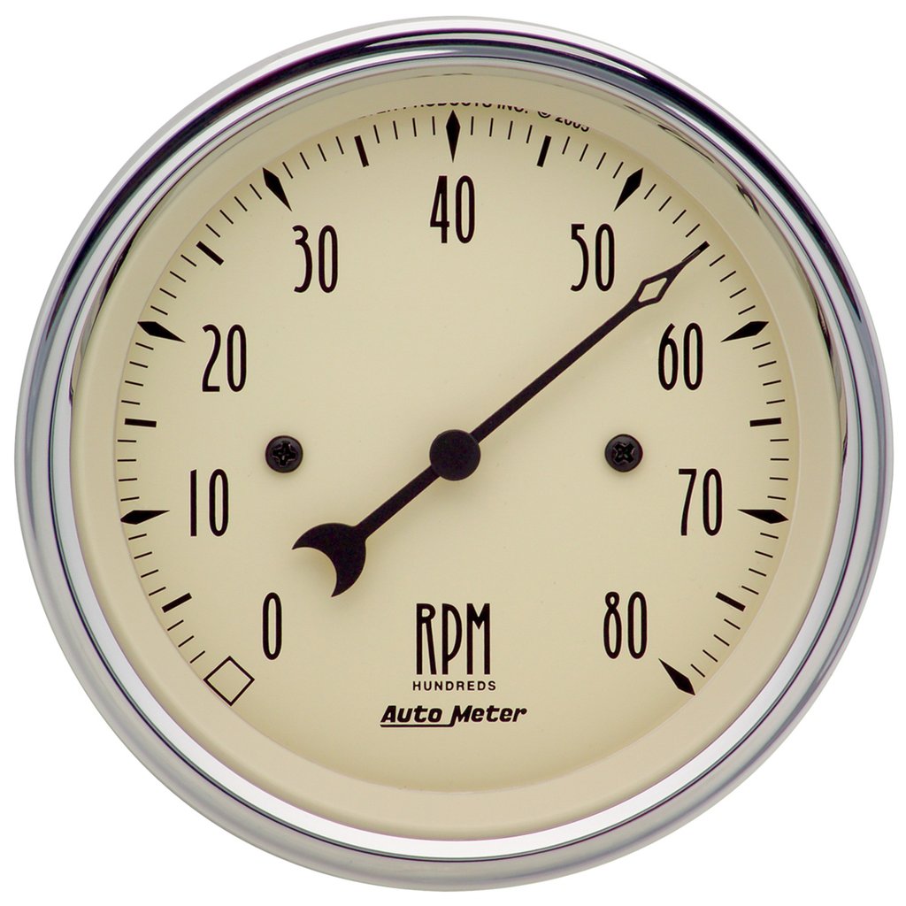 AutoMeter 3-3/8" IN-DASH tachometer, 0-8,000 RPM, ANTIQUE BEIGE