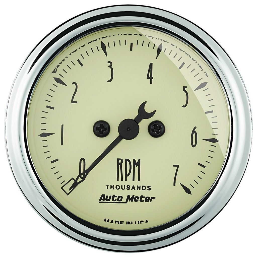AutoMeter 2-1/16" IN-DASH tachometer, 0-7,000 RPM, ANTIQUE BEIGE
