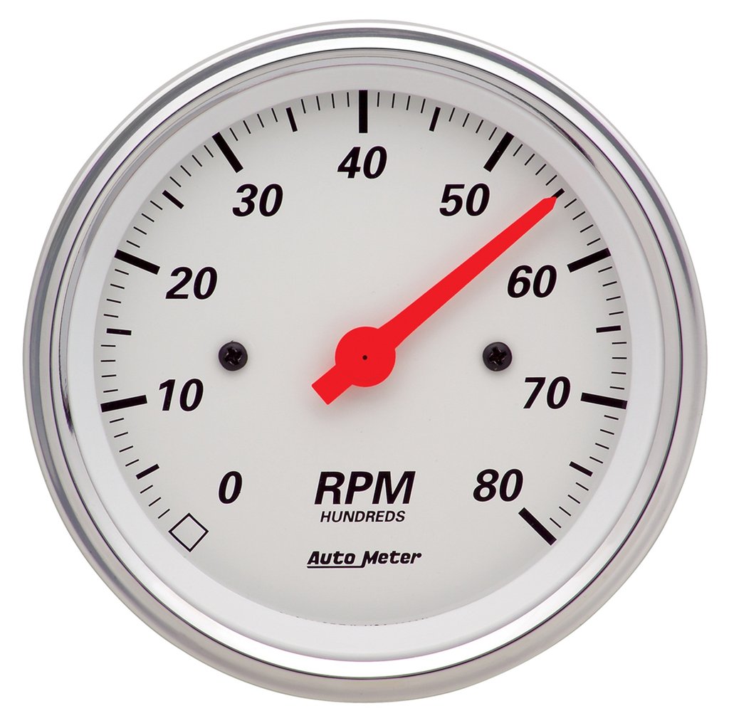 AutoMeter 3-3/8" IN-DASH tachometer, 0-8,000 RPM, ARCTIC WHITE