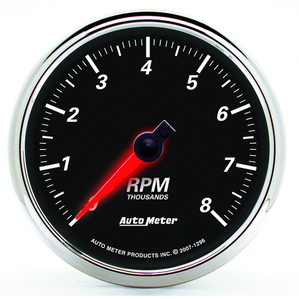 AutoMeter 3-3/8" IN-DASH tachometer, 0-8,000 RPM, DESIGNER BLACK II