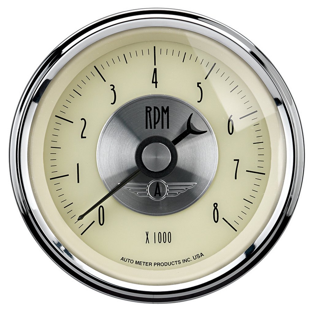 AutoMeter 3-3/8" IN-DASH tachometer, 0-8,000 RPM, PRESTIGE ANTIQUE IVORY
