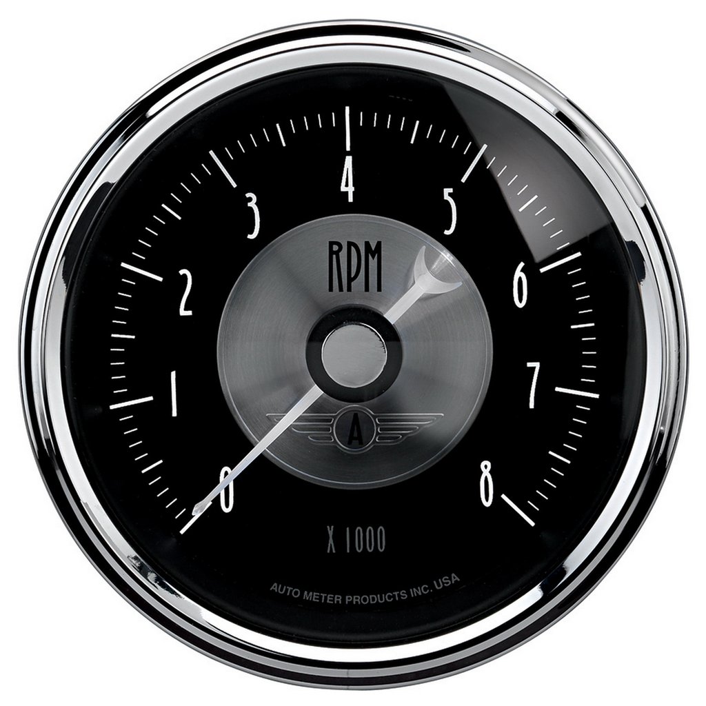 AutoMeter 3-3/8" IN-DASH tachometer, 0-8,000 RPM, PRESTIGE BLACK DIAMOND
