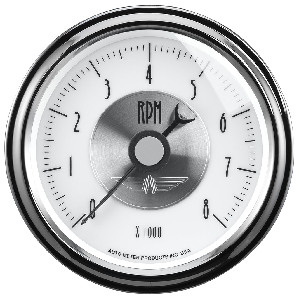 AutoMeter 3-3/8" IN-DASH tachometer, 0-8,000 RPM, PRESTIGE PEARL