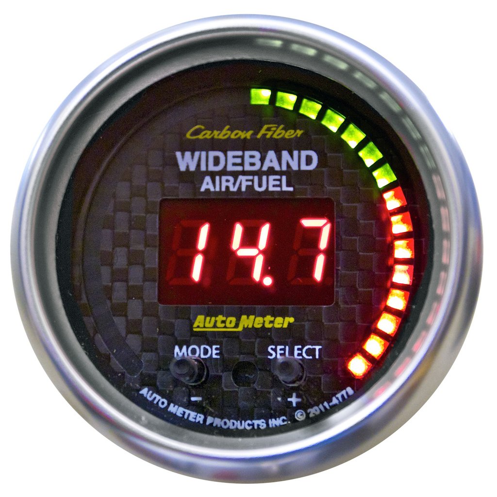 AutoMeter 2-1/16" WIDEBAND PRO AIR/FUEL RATIO, 6:1-20:1 AFR, CARBON FIBER