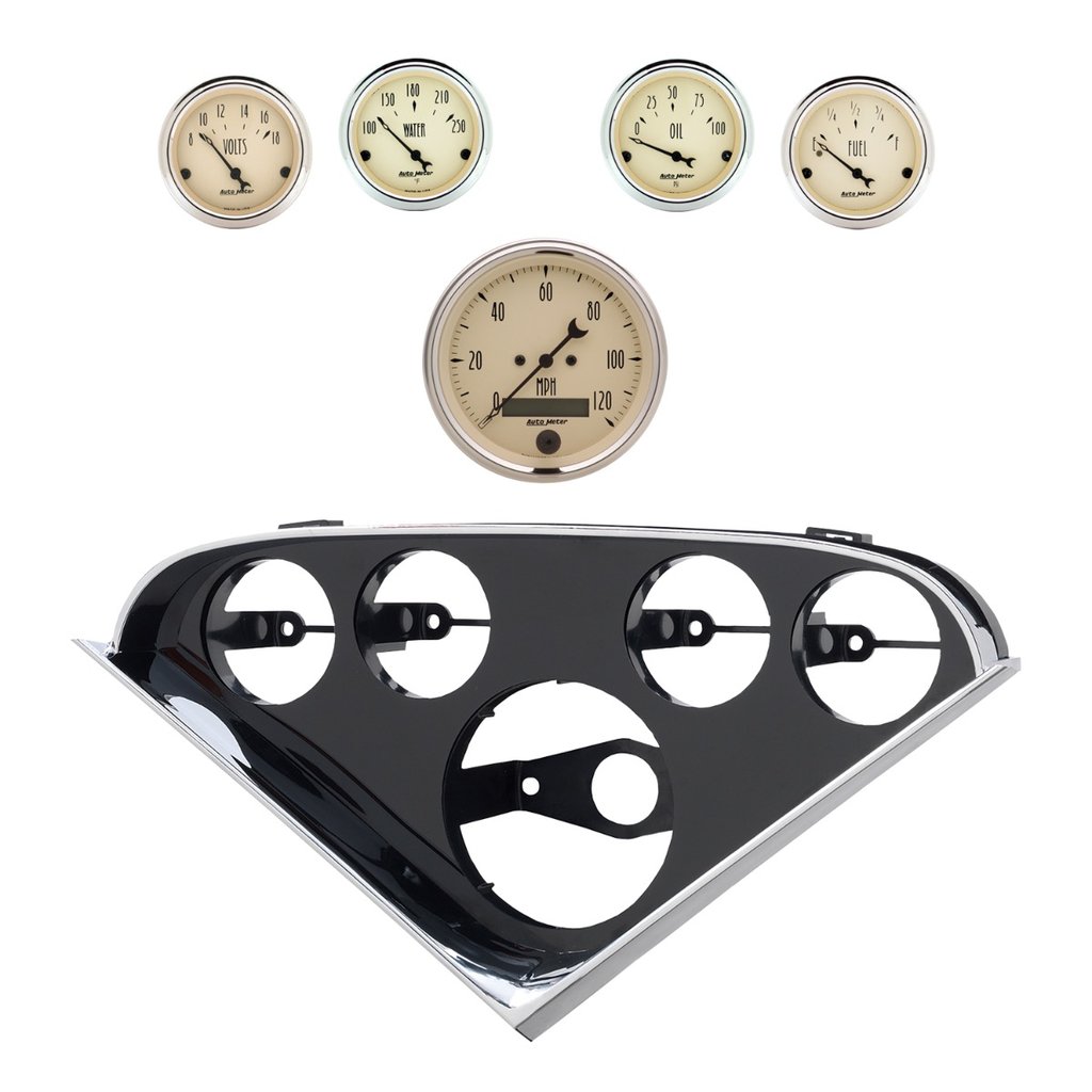 AutoMeter 5 GAUGE DIRECT-FIT DASH KIT, CHEVY TRUCK 55-59, ANTIQUE BEIGE