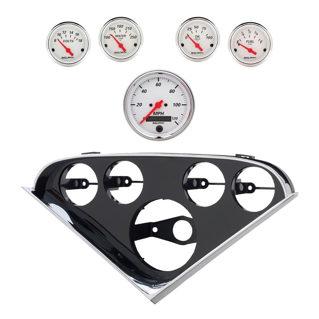 AutoMeter 5 GAUGE DIRECT-FIT DASH KIT, CHEVY TRUCK 55-59, ARTIC WHITE