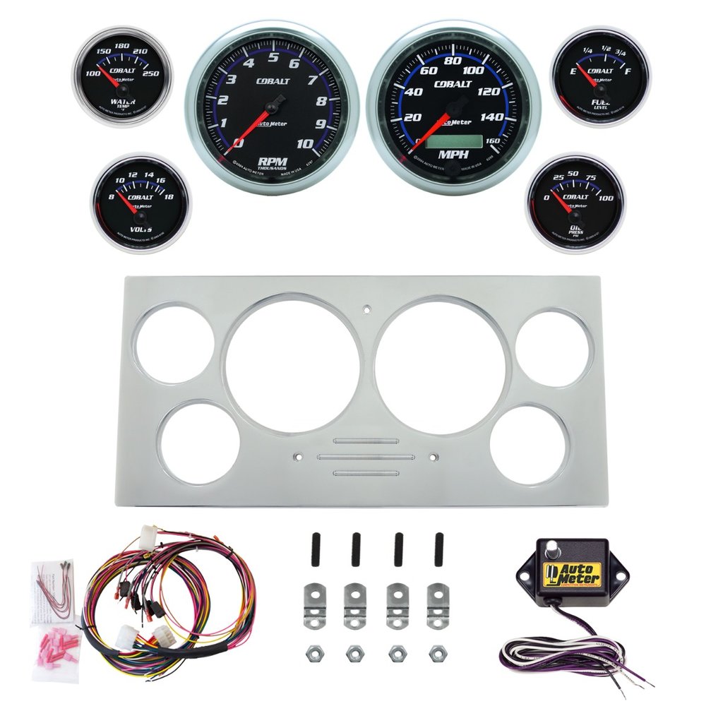 AutoMeter 6 GAUGE DIRECT-FIT DASH KIT, FORD TRUCK 73-79, COBALT