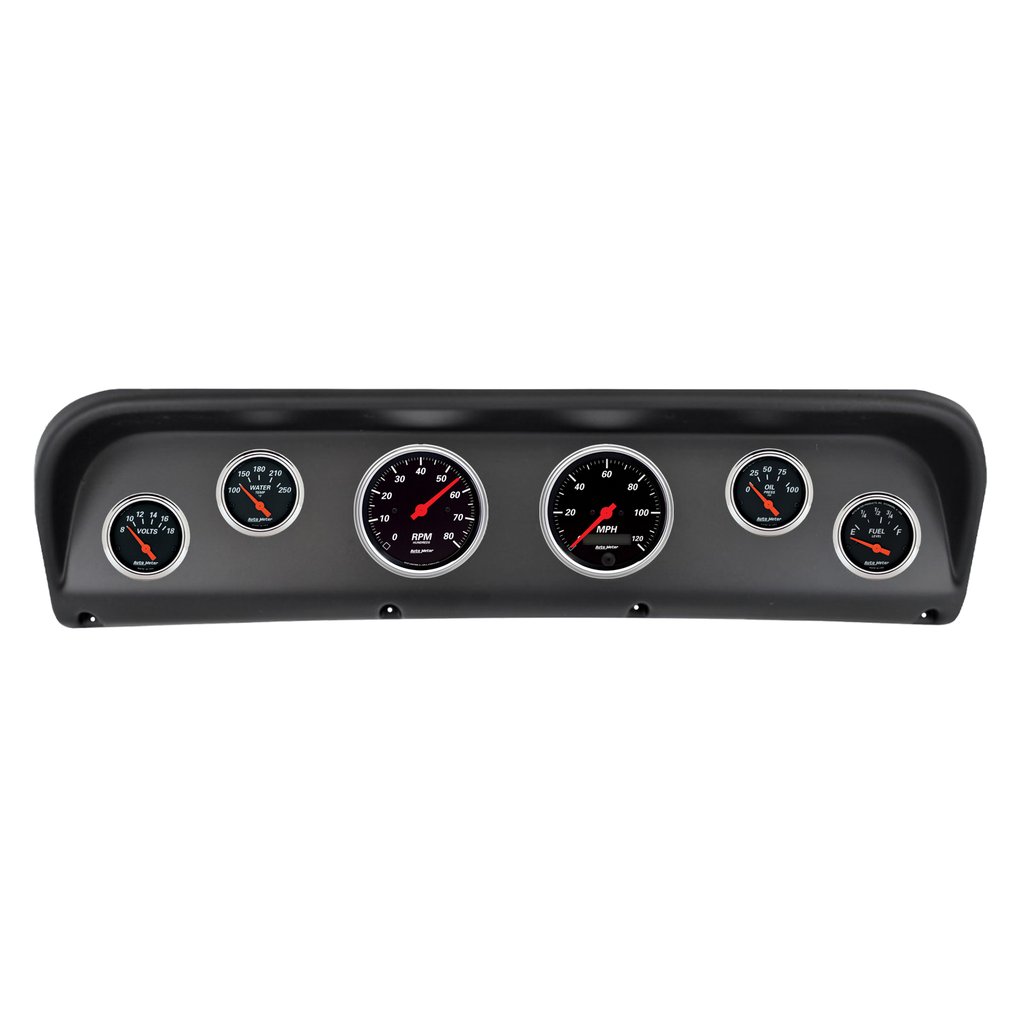 AutoMeter 6 GAUGE DIRECT-FIT DASH KIT, FORD F100 67-72, DESIGNER BLACK