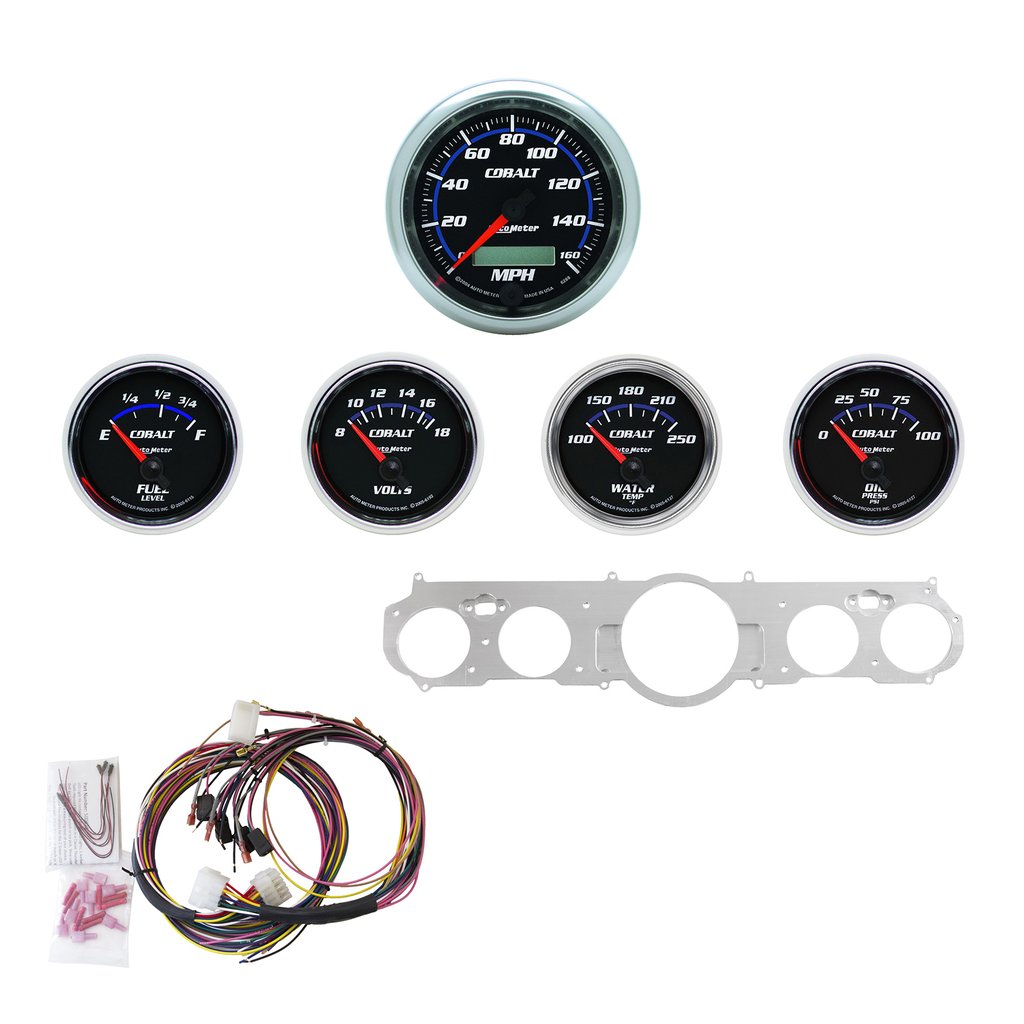 AutoMeter 5 GAUGE DIRECT-FIT DASH KIT, MUSTANG 65-66, COBALT