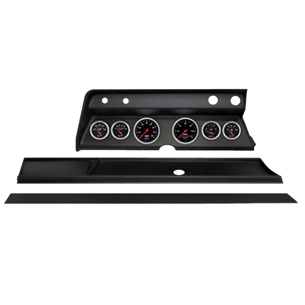 AutoMeter 6 GAUGE DIRECT-FIT DASH KIT, CHEVY CHEVELLE 66, DESIGNER BLACK