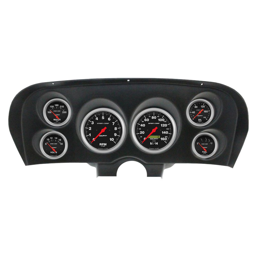 AutoMeter 6 GAUGE DIRECT-FIT DASH KIT, FORD MUSTANG 69-70, SPORT-COMP