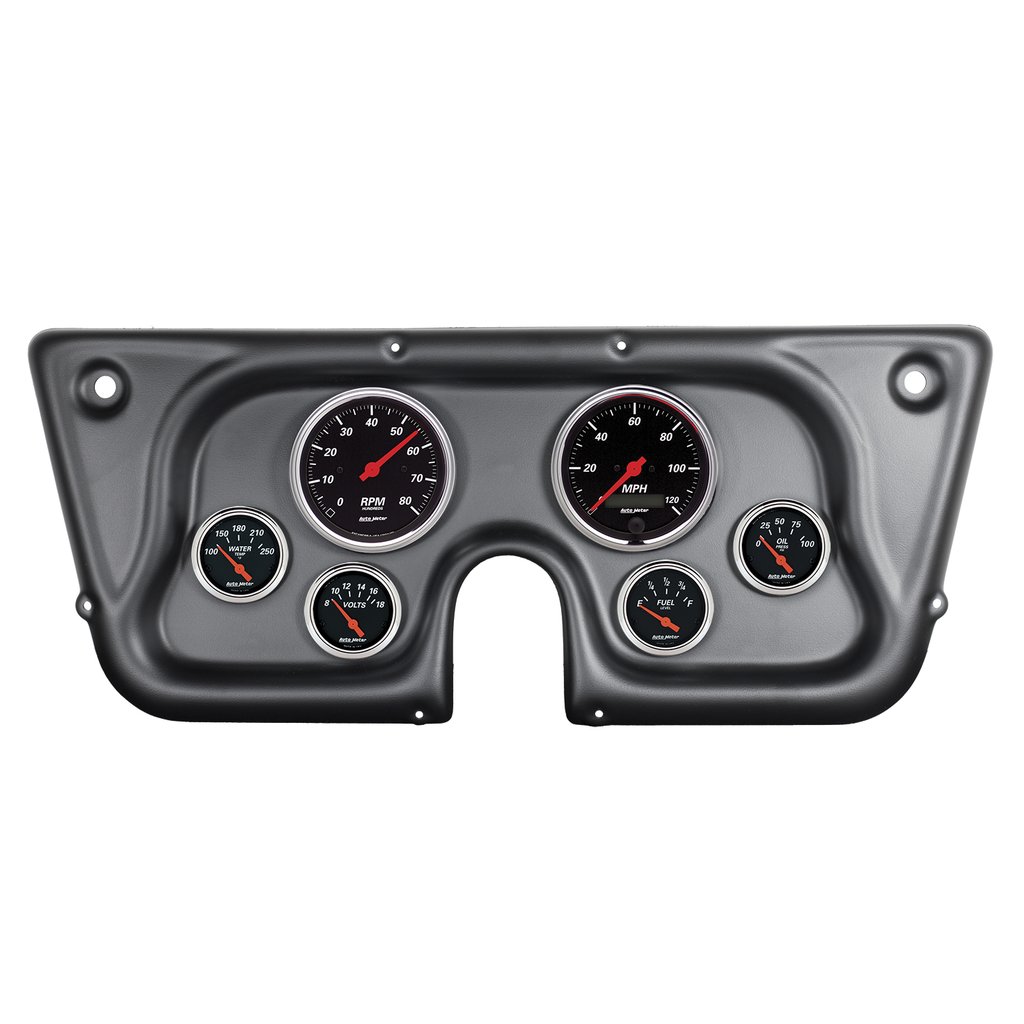 AutoMeter 6 GAUGE DIRECT-FIT DASH KIT, CHEVY TRUCK C / K / K5 / SUBURBN 67-72, DESIGNER BLACK
