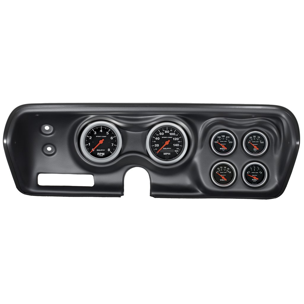 AutoMeter 6 GAUGE DIRECT-FIT DASH KIT, B-BODY / CHRGR / GTX / ROAD RUNNER / SAT 71-74, SPORT-COMP