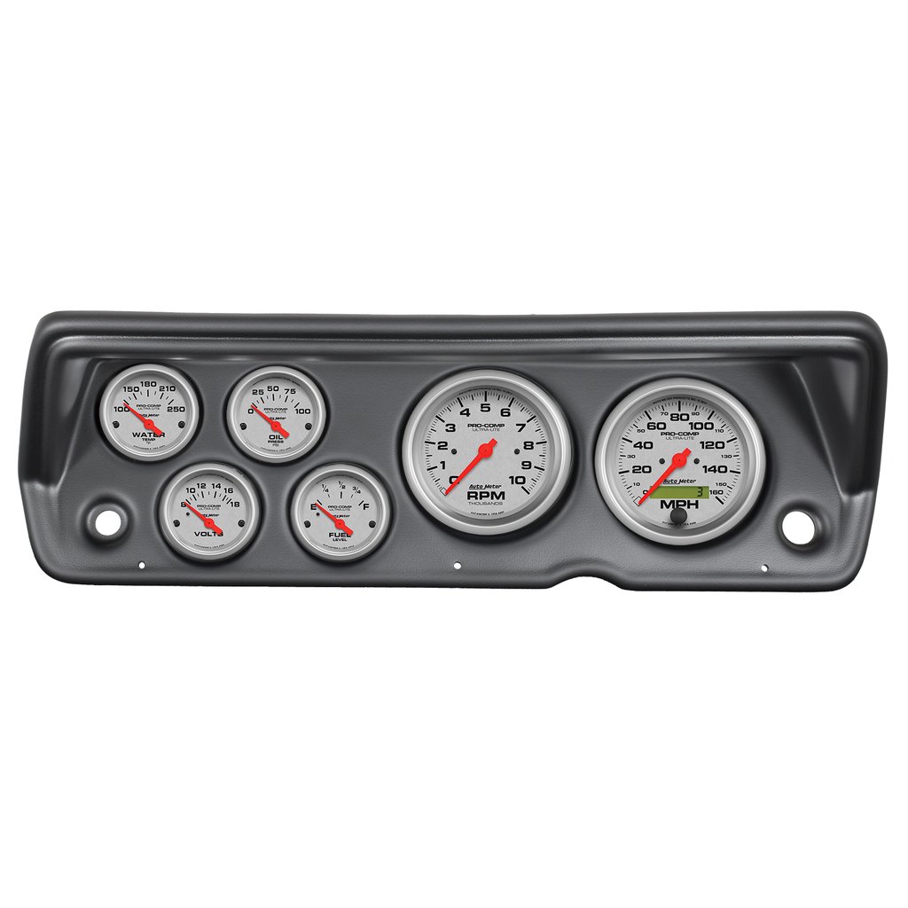 AutoMeter 6 GAUGE DIRECT-FIT DASH KIT, A-BODY / DUSTER / DEMON / DART 70-76, ULTRA-LITE