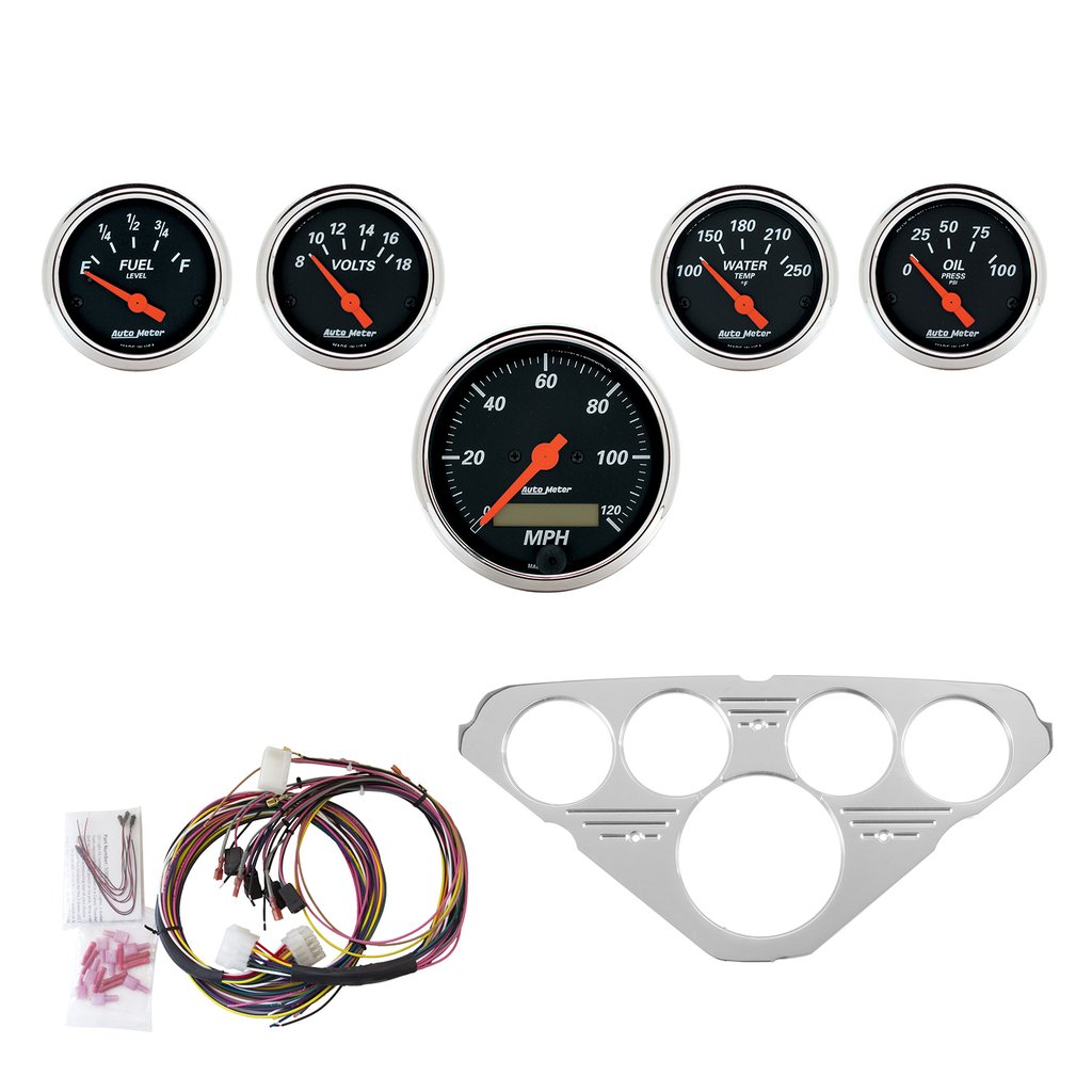 AutoMeter 5 GAUGE DIRECT-FIT DASH KIT, CHEVY TRUCK 55-59, DESIGNER BLACK