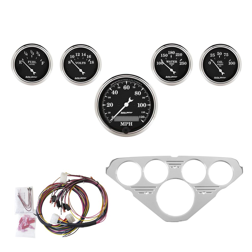 AutoMeter 5 GAUGE DIRECT-FIT DASH KIT, CHEVY TRUCK 55-59, OLD TYME BLACK