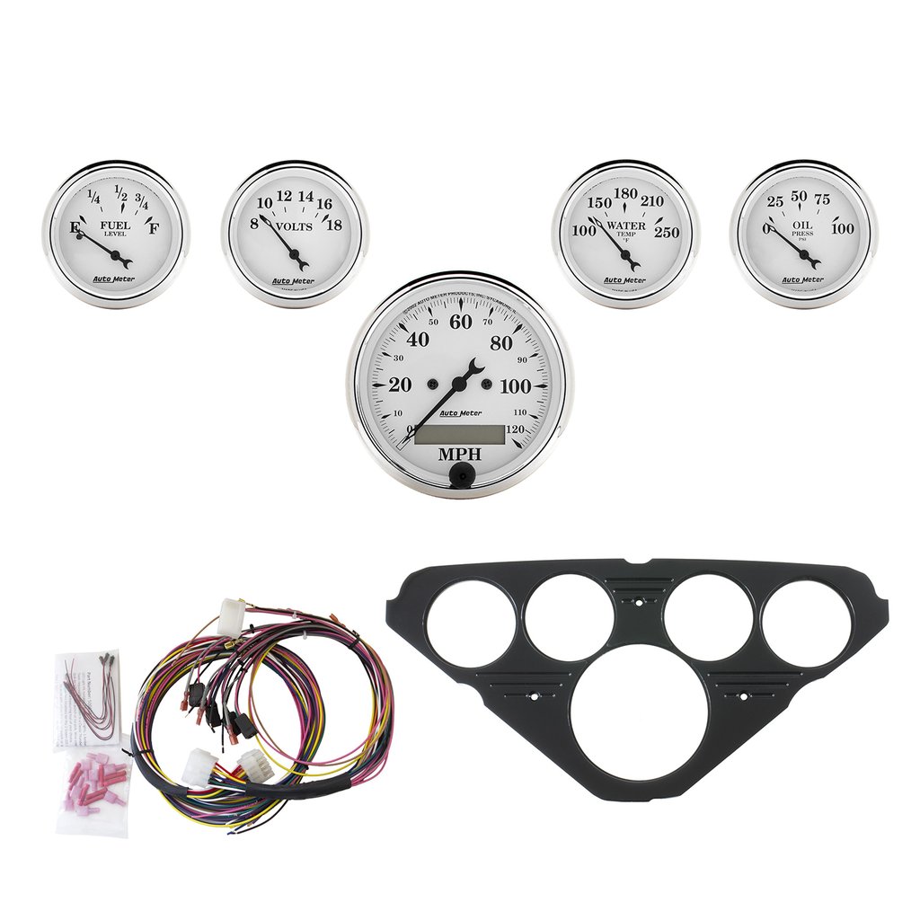 AutoMeter 5 GAUGE DIRECT-FIT DASH KIT, CHEVY TRUCK 55-59, OLD TYME WHITE