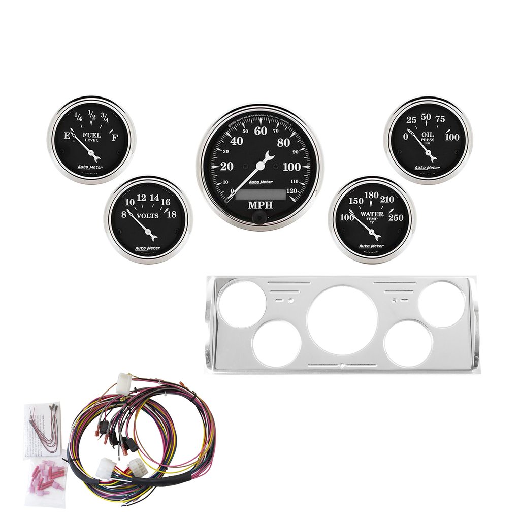 AutoMeter 5 GAUGE DIRECT-FIT DASH KIT, CHEVY TRUCK 40-46, OLD TYME BLACK