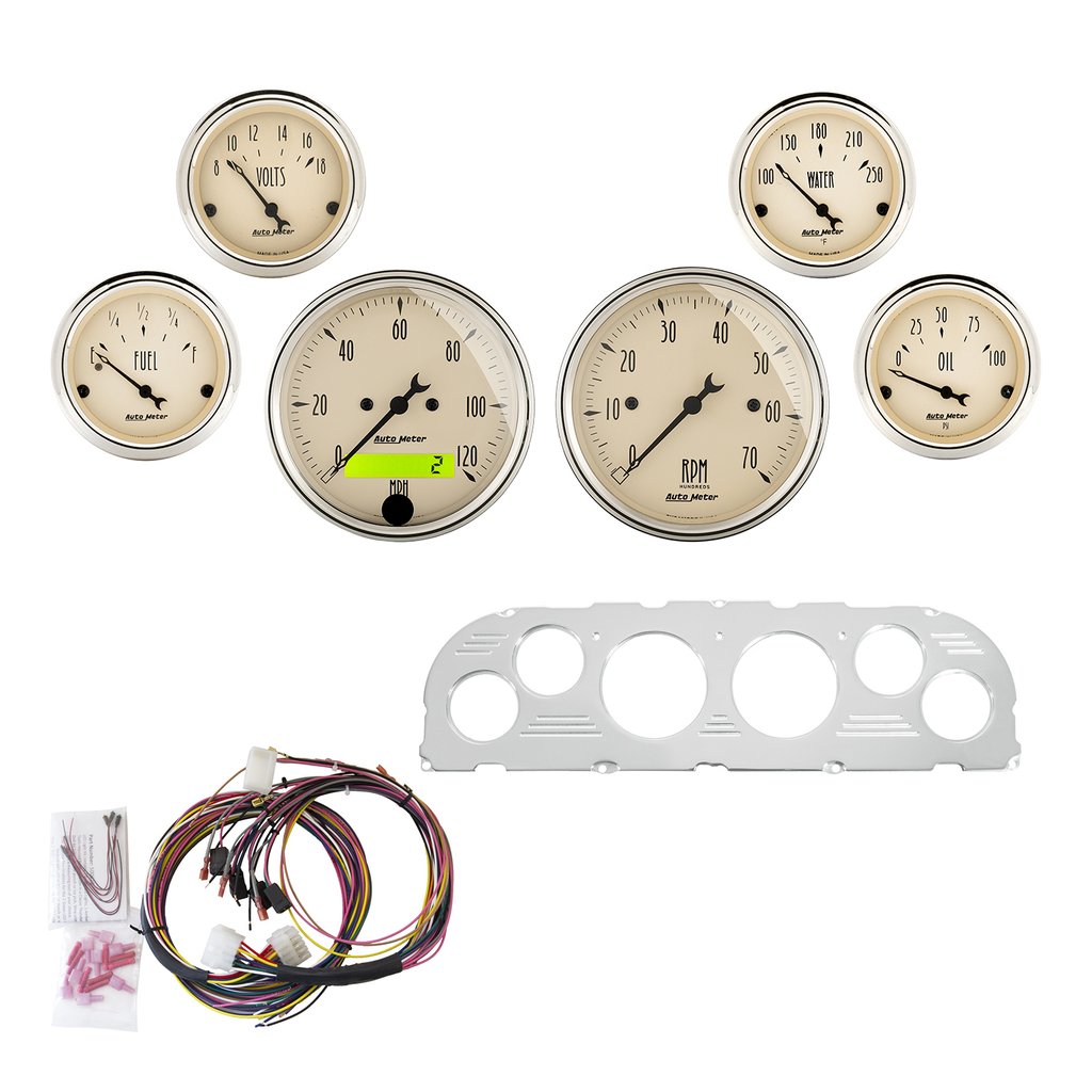 AutoMeter 6 GAUGE DIRECT-FIT DASH KIT, CHEVY TRUCK 60-63, ANTIQUE BEIGE