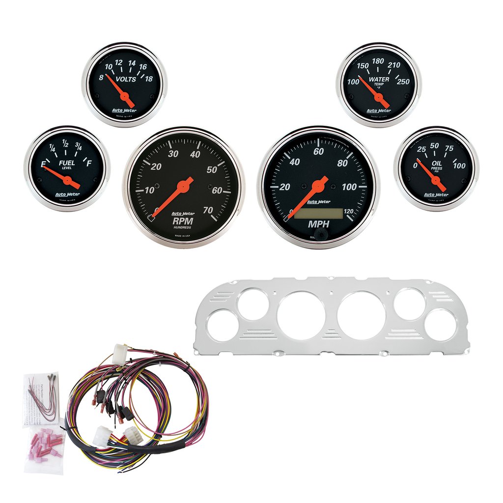 AutoMeter 6 GAUGE DIRECT-FIT DASH KIT, CHEVY TRUCK 60-63, DESIGNER BLACK