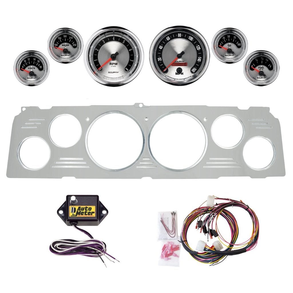 AutoMeter 6 GAUGE DIRECT-FIT DASH KIT, CHEVY TRUCK 64-66, AMERICAN MUSCLE