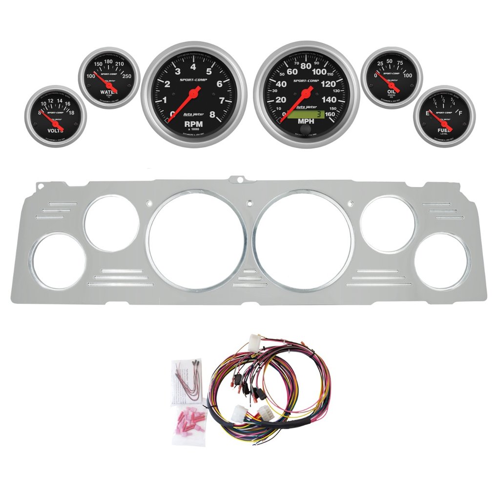 AutoMeter 6 GAUGE DIRECT-FIT DASH KIT, CHEVY TRUCK 64-66, SPORT-COMP