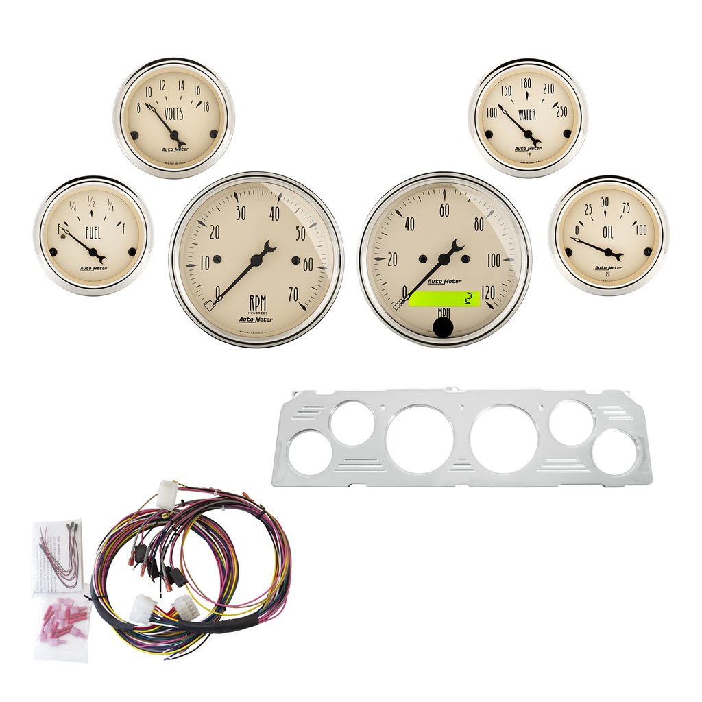 AutoMeter 6 GAUGE DIRECT-FIT DASH KIT, CHEVY TRUCK 64-66, ANTIQUE BEIGE