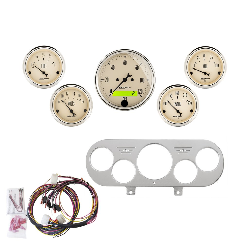 AutoMeter 5 GAUGE DIRECT-FIT DASH KIT, NOVA 62-65, ANTIQUE BEIGE