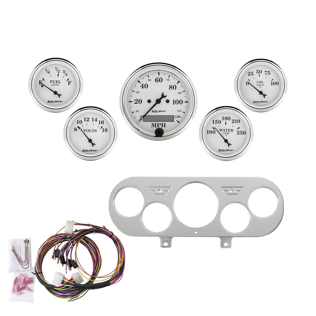 AutoMeter 5 GAUGE DIRECT-FIT DASH KIT, NOVA 62-65, OLD TYME WHITE