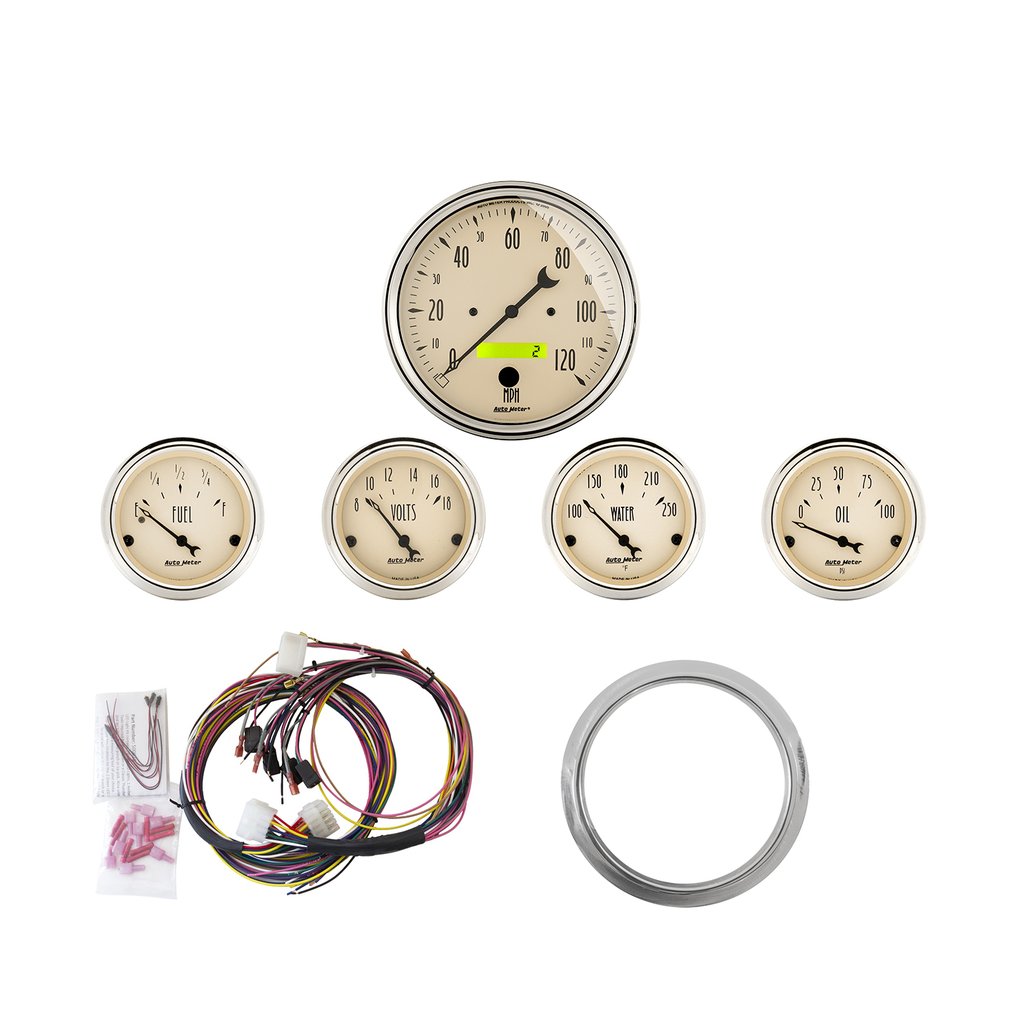 AutoMeter 5 GAUGE DIRECT-FIT DASH KIT, CHEVY CAR 59-60, ANTIQUE BEIGE