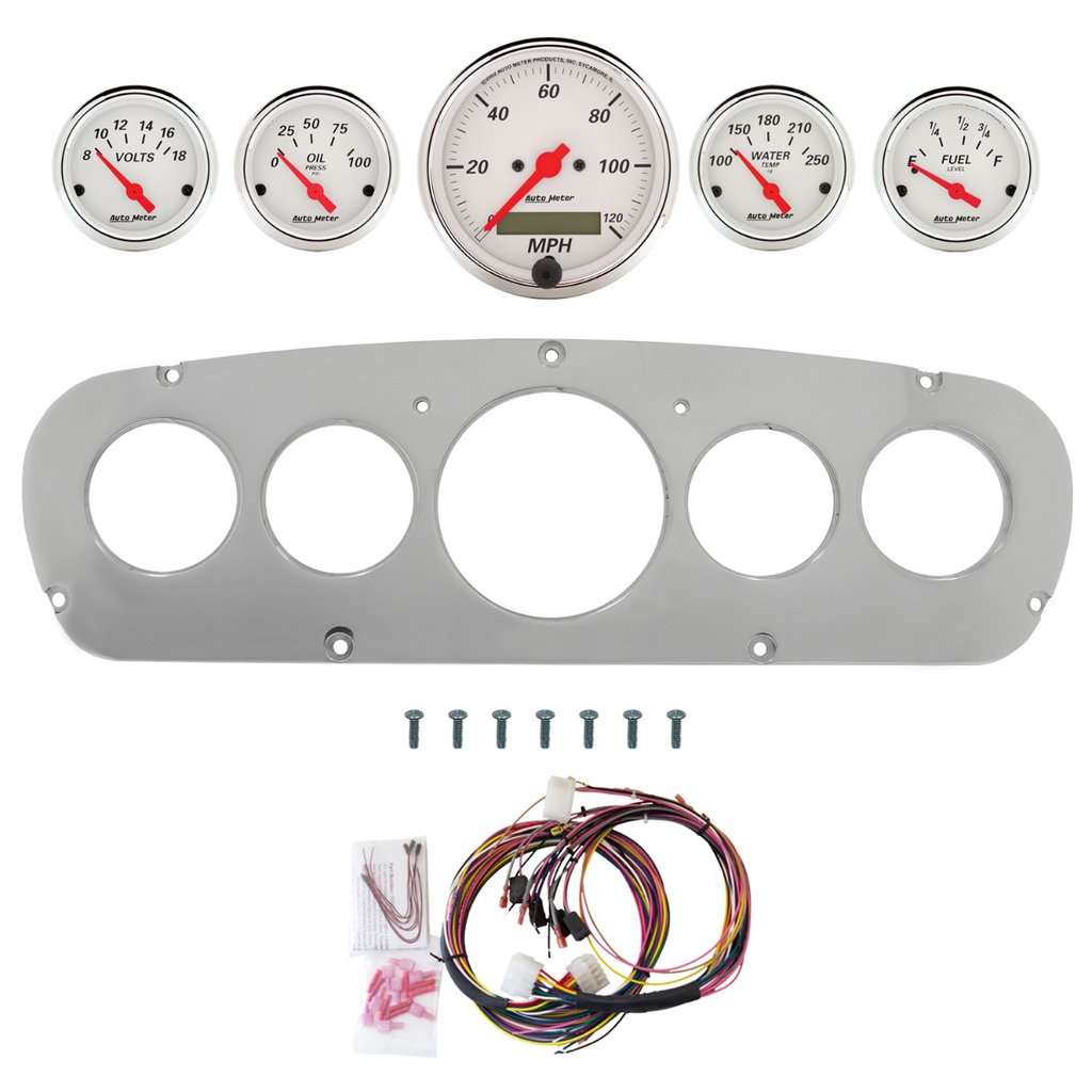 AutoMeter 5 GAUGE DIRECT-FIT DASH KIT, FORD TRUCK 65-66, ARCTIC WHITE