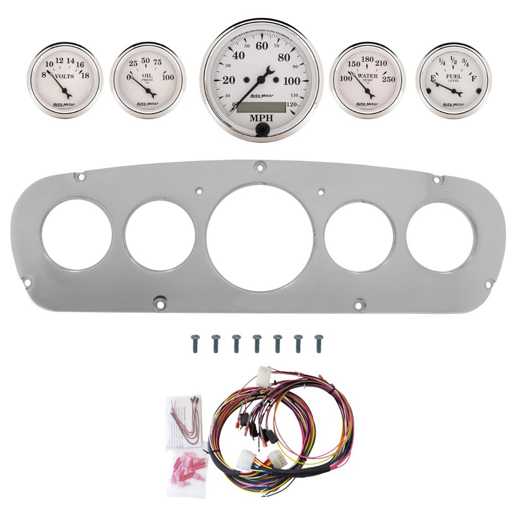 AutoMeter 5 GAUGE DIRECT-FIT DASH KIT, FORD TRUCK 65-66, OLD TYME WHITE