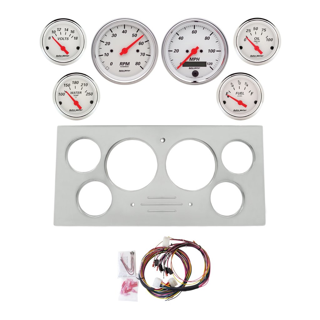 AutoMeter 6 GAUGE DIRECT-FIT DASH KIT, FORD TRUCK 73-79, ARCTIC WHITE