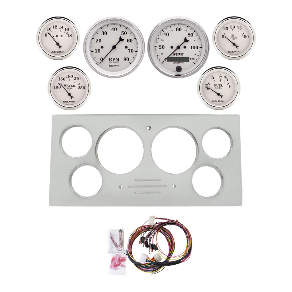 AutoMeter 6 GAUGE DIRECT-FIT DASH KIT, FORD TRUCK 73-79, OLD TYME WHITE