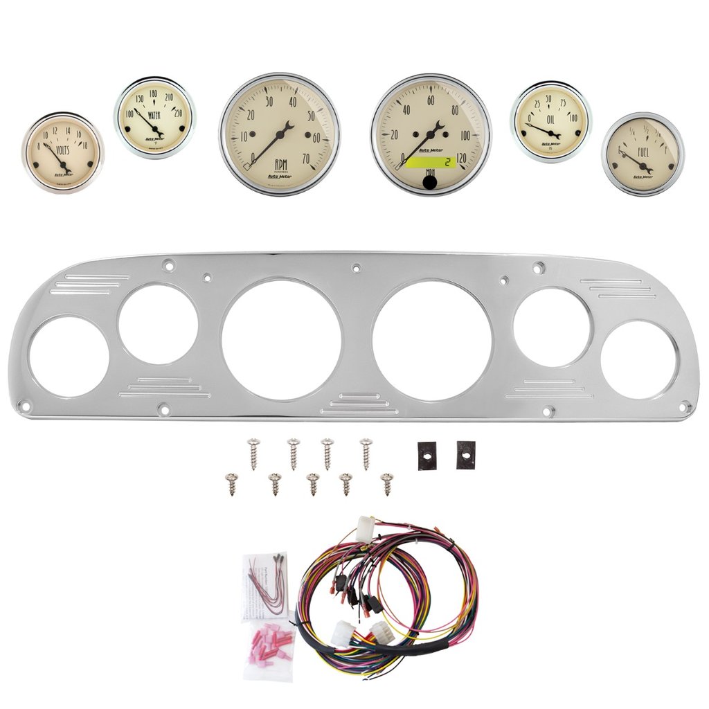 AutoMeter 6 GAUGE DIRECT-FIT DASH KIT, FORD TRUCK 57-60, ANTIQUE BEIGE