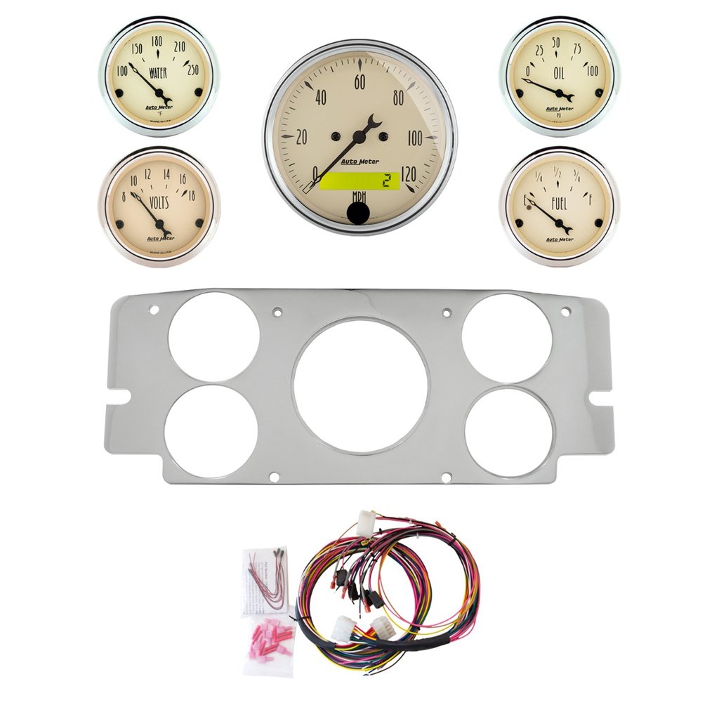 AutoMeter 5 GAUGE DIRECT-FIT DASH KIT, FORD TRUCK 57-60, ANTIQUE BEIGE