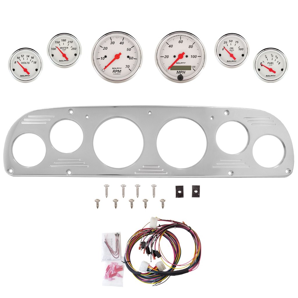 AutoMeter 6 GAUGE DIRECT-FIT DASH KIT, FORD TRUCK 57-60, ARCTIC WHITE