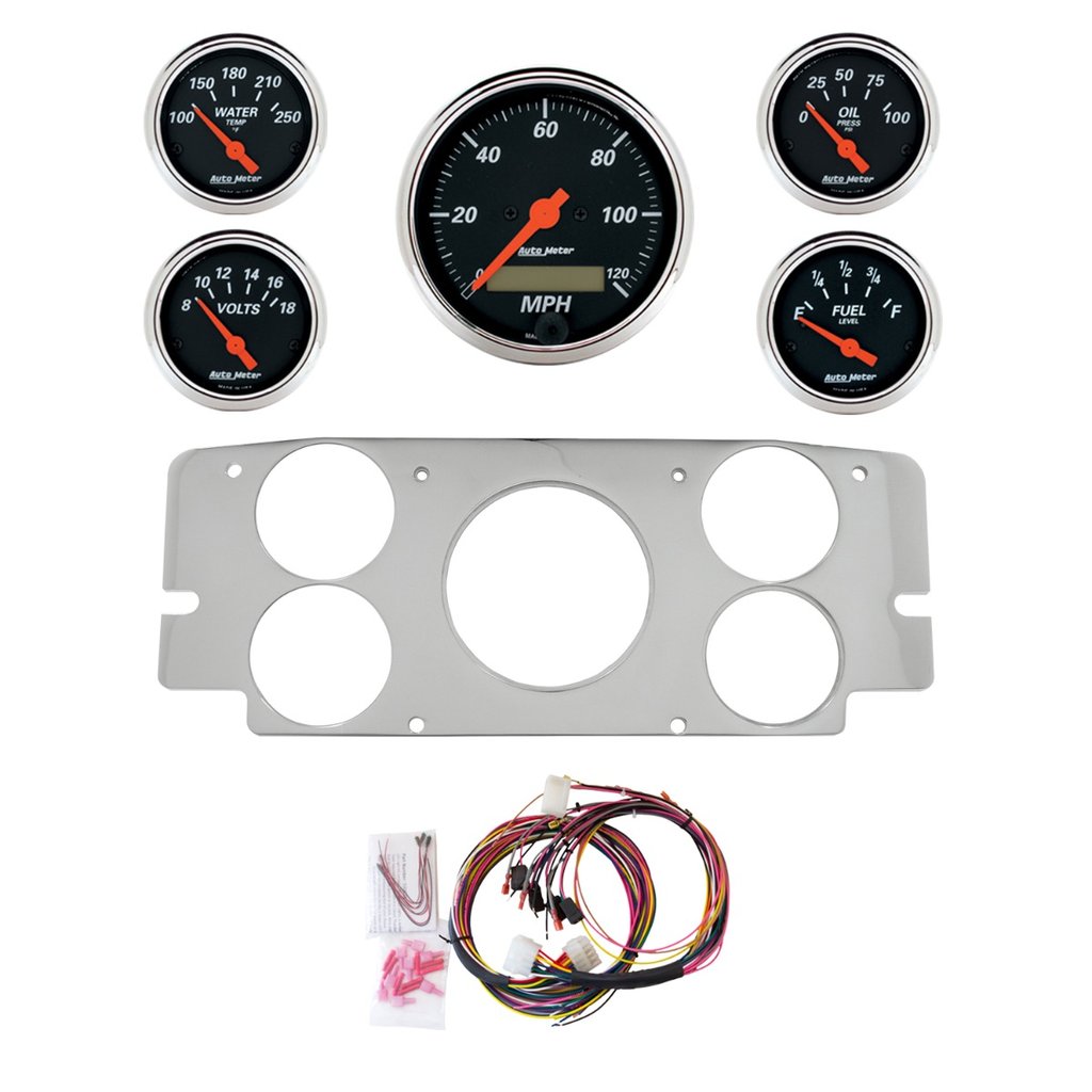 AutoMeter 5 GAUGE DIRECT-FIT DASH KIT, FORD TRUCK 57-60, DESIGNER BLACK