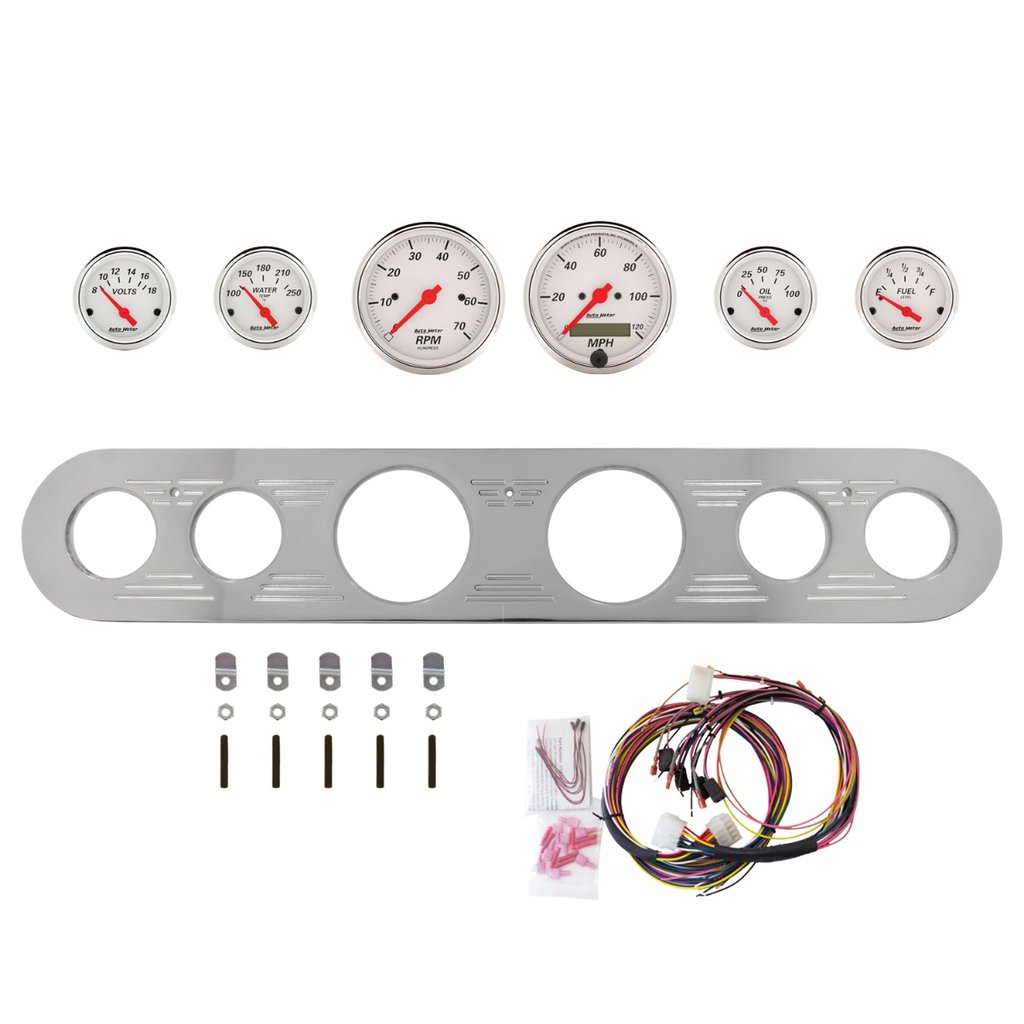 AutoMeter 6 GAUGE DIRECT-FIT DASH KIT, FORD TRUCK 67-72, ARCTIC WHITE