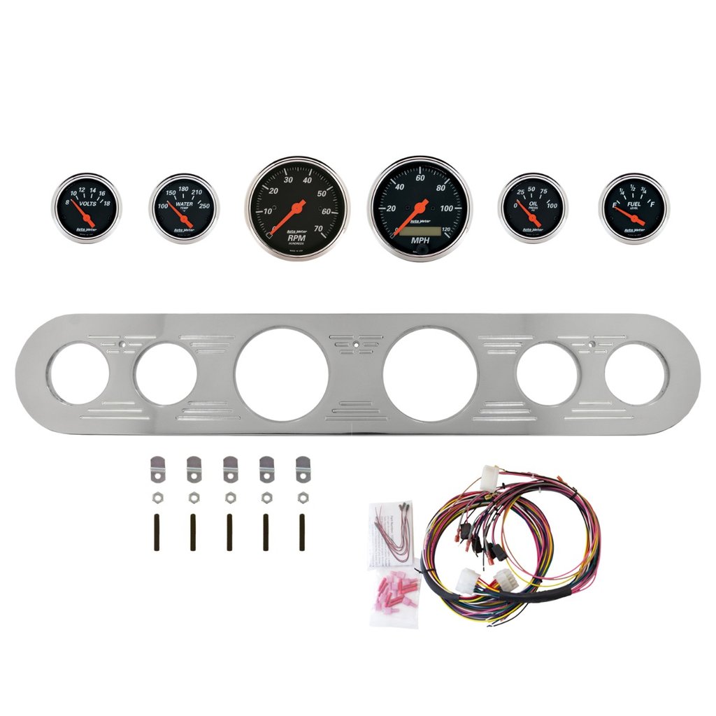 AutoMeter 6 GAUGE DIRECT-FIT DASH KIT, FORD TRUCK 67-72, DESIGNER BLACK