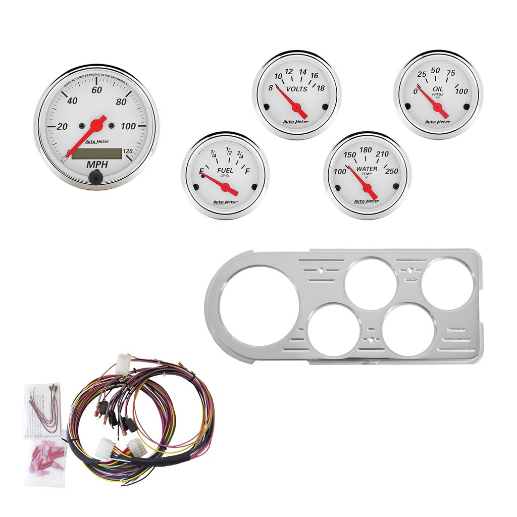 AutoMeter 5 GAUGE DIRECT-FIT DASH KIT, FORD TRUCK 48-50, ARCTIC WHITE