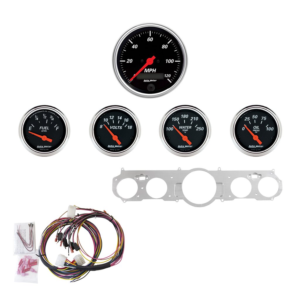 AutoMeter 5 GAUGE DIRECT-FIT DASH KIT, MUSTANG 65-66, DESIGNER BLACK