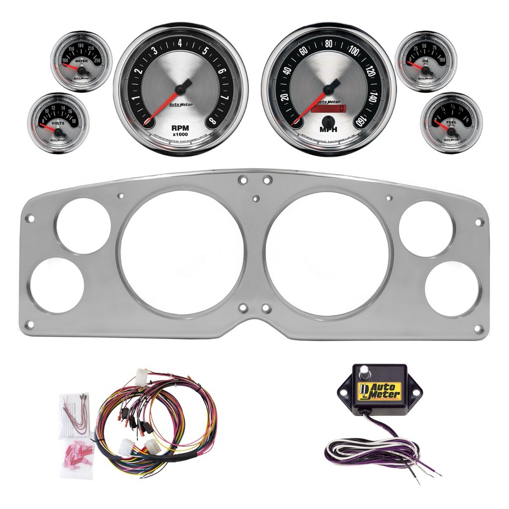 AutoMeter 6 GAUGE DIRECT-FIT DASH KIT, GMC TRUCK 1954-55, AMERICAN MUSCLE
