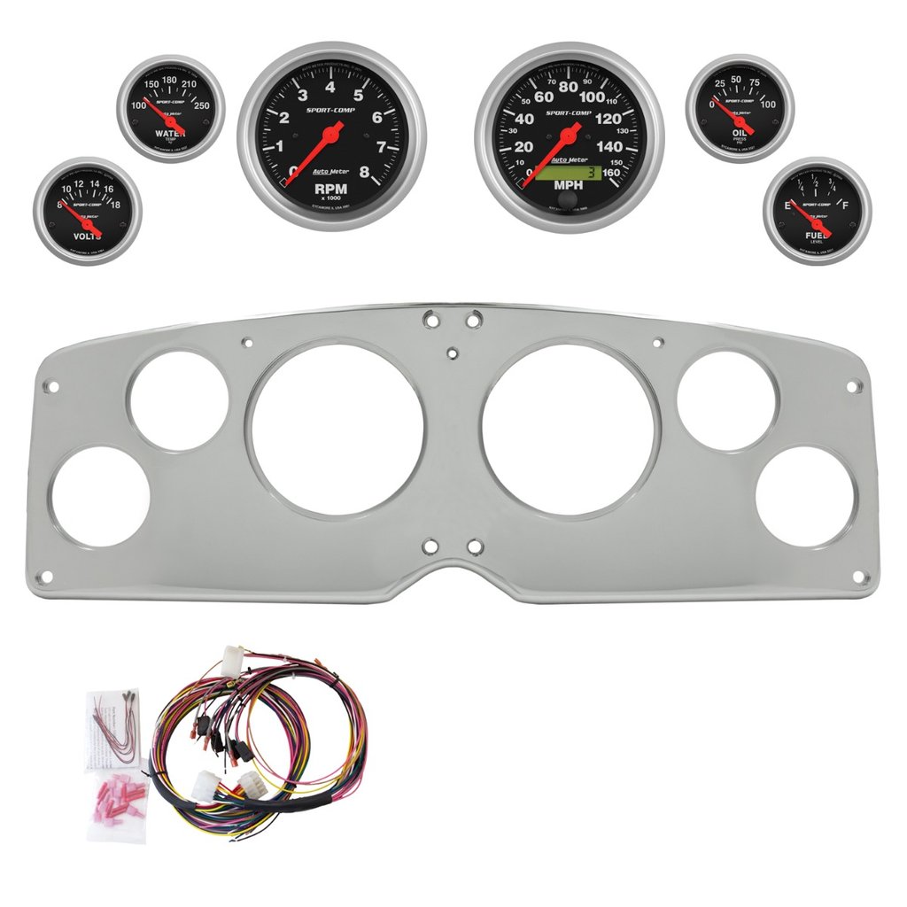 AutoMeter 6 GAUGE DIRECT-FIT DASH KIT, GMC TRUCK 54-55, SPORT-COMP