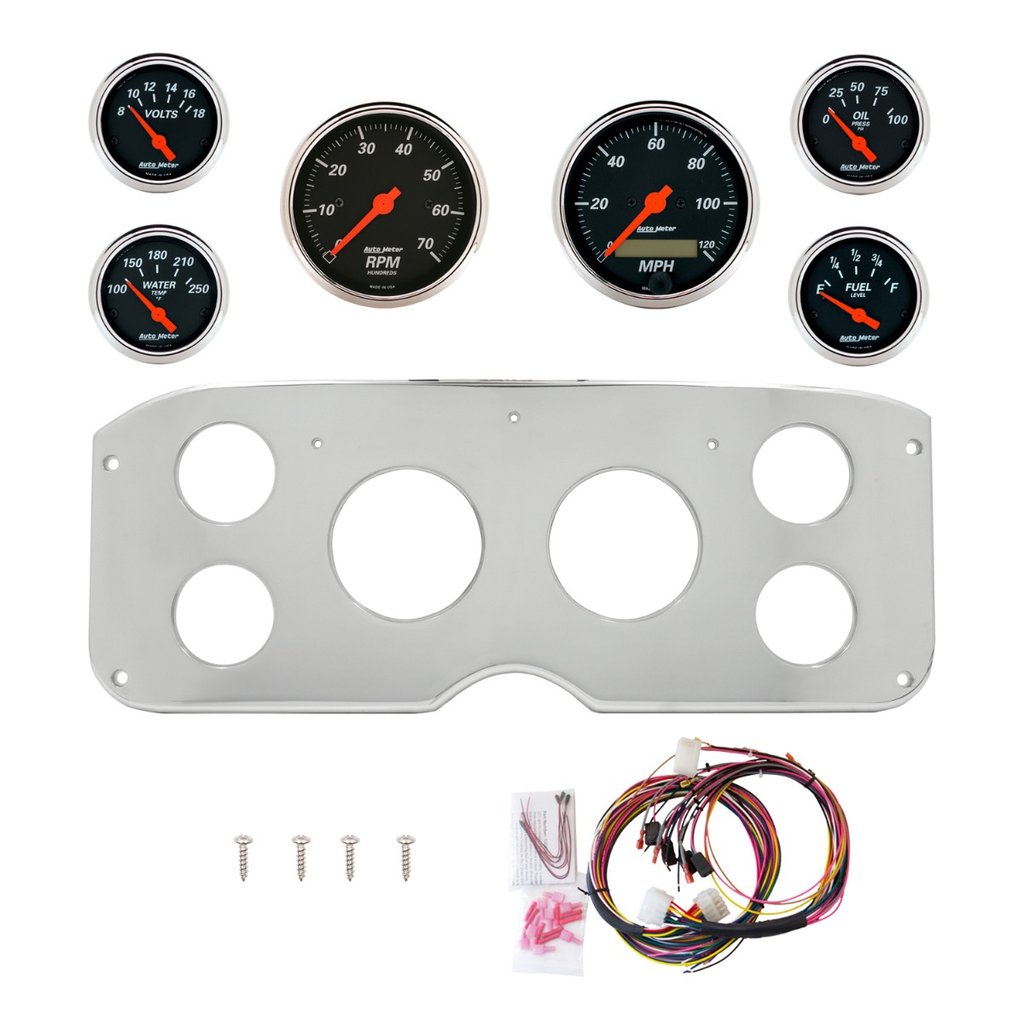 AutoMeter 6 GAUGE DIRECT-FIT DASH KIT, GMC TRUCK 55-59, DESIGNER BLACK