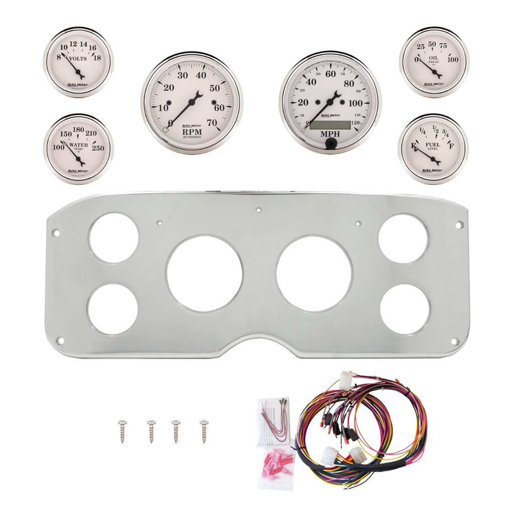 AutoMeter 6 GAUGE DIRECT-FIT DASH KIT, GMC TRUCK 55-59, OLD TYME WHITE